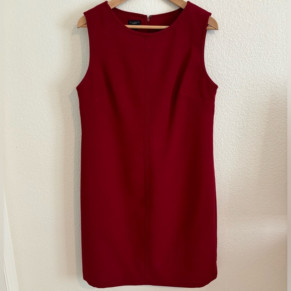 Talbots Women’s Wool Blend Dress Deep Red Size 12 | Cocktail Dress | Wedding |